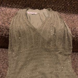 Wonderful Tan Beaded JKARA Dress